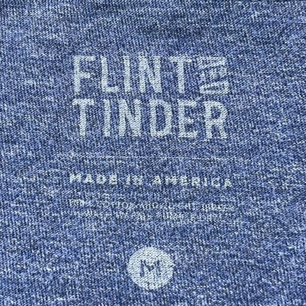 Flint and Tinder Long Sleeve Henley Shirt Men Medium Blue made in USA - Picture 3 of 9